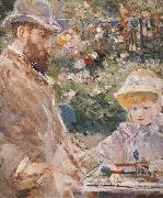 Berthe Morisot Detail of Manet and his daughter Germany oil painting artist